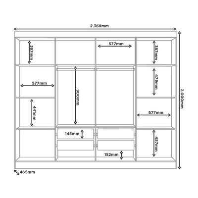 Imagen 2 del producto Closet 8 puertas Neo Marrocos/ Off white 200x46,5x236,8