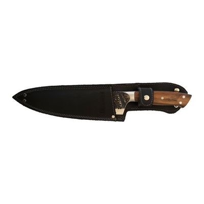 CUCHILLO 8"" PARRILLERO CURACAVÍ BLACK CON FUNDA CUERO NEGRA