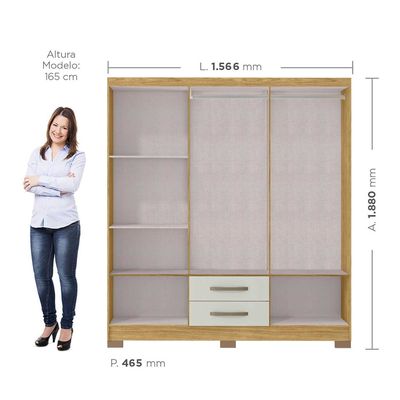 Imagen 2 del producto Closet 6 puertas Classic Marrocos/ Off white 188x46,5x156,6