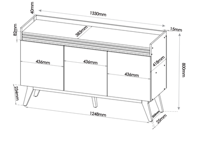 Imagen 2 del producto Buffet Rapsodia Color Miel 133 x 80 x 41,8
