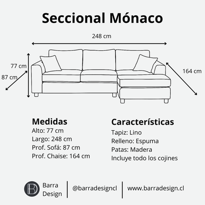 Imagen 2 del producto Seccional Monaco Derecho Negro