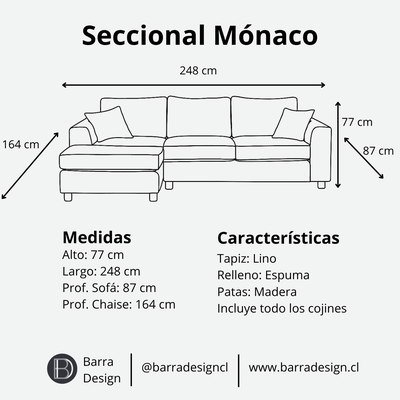 Imagen 2 del producto Seccional Monaco Izquierdo Blanco