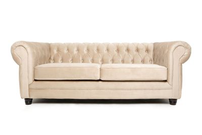 Sofá Chesterfield 3C Velvet Beige