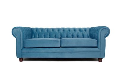 Sofá Chesterfield 3C Velvet Petroleo