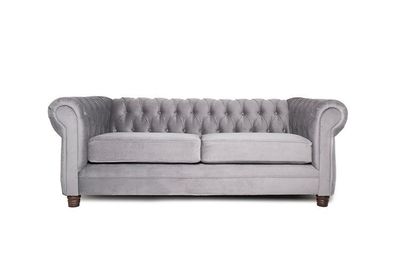Sofá Chesterfield 3C Velvet Gris