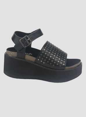 Sandalia Chalada Mujer Viru-29 Negro Plataforma