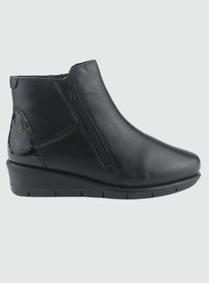 Botin de Cuero Mujer Casual Negro Calafate