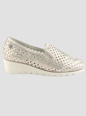 Zapato de Cuero Chalada Mujer Crose-1 Dorado Casual