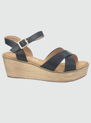 Sandalia Chalada Mujer Tala-1 Negro Plataforma