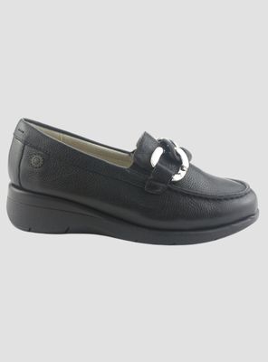 Mocasin de Cuero Chalada Mujer Cala-4 Negro Casual