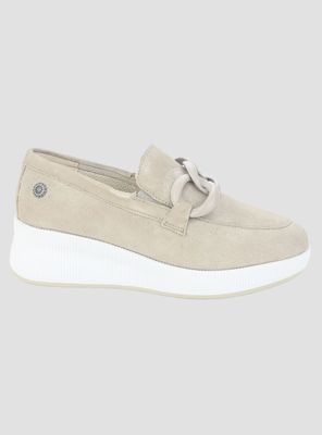 Mocasin de Cuero Chalada Mujer Ivana-1 Beige Casual