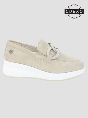 Imagen 2 del producto Mocasin de Cuero Chalada Mujer Ivana-1 Beige Casual