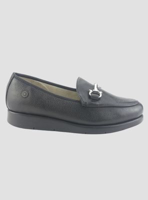 Mocasin de Cuero Chalada Mujer Celsa-1 Negro Casual