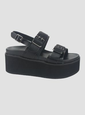 Sandalia Chalada Mujer Viru-31 Negro Plataforma