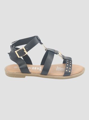 Sandalia Chalada Mujer Alki-2 Negro Plana