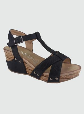 Sandalia Dorette Mujer Pasco-22 Negro Plataforma