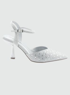 Zapato Plateado de Mujer con Taco Rebi-1