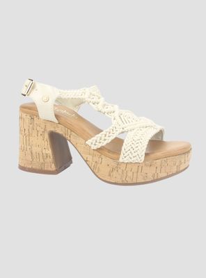 Sandalia Chalada Mujer Wike-1 Beige Plataforma