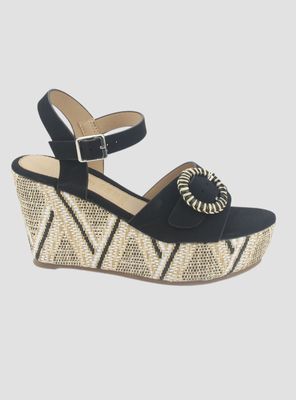 Sandalia Chalada Mujer Como-50 Negro Plataforma