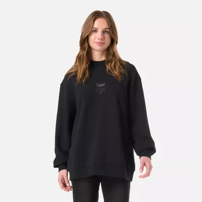 Polerón Mujer Ulmo Light Mid Point Crewneck Sweatshirt Negro Lippi V26