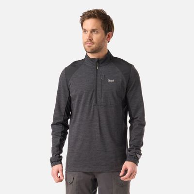 Polerón Hombre Egger 1/4 Zip Negro Lippi V26