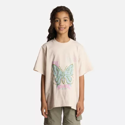 Polera Niña Butterfly Oversize T-Shirt Marfil Lippi