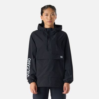 Chaqueta Mujer Tempo 1/4 Zip Windbreaker Negro Vulcano