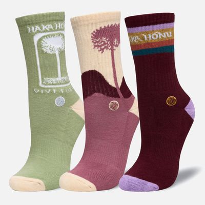 Calcetines Mujer Las Tres Puntas Pack Medio Multicolor Haka Honu V26