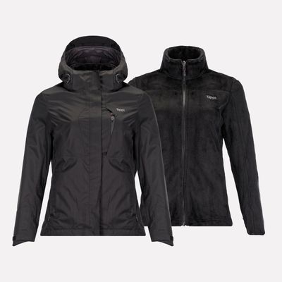 Chaqueta Mujer Tres Cruces Fusion-3 Hoody Jacket Negro Lippi I23