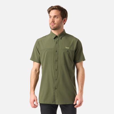 Camisa Hombre Wallace Short Sleeve Q-Dry Shirt Verde Musgo Lippi V26
