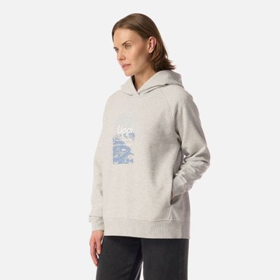 Imagen 2 del producto Polerón Mujer Insigne Hoody Sweatshirt Front Print Gris Claro Melange Lippi