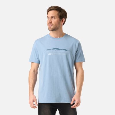 Polera Hombre Logo Lippi Front Print T-Shirt Azul Piedra Lippi V26