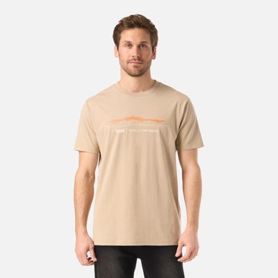 Polera Hombre Logo Lippi Front Print T-Shirt Beige Lippi V26