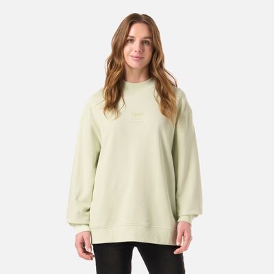 Polerón Mujer Ulmo Mid Point Crewneck Sweatshirt Gris/Verde Lippi V26