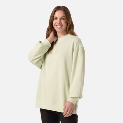 Imagen 2 del producto Polerón Mujer Ulmo Mid Point Crewneck Sweatshirt Gris/Verde Lippi V26