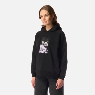 Imagen 2 del producto Polerón Mujer Insigne Hoody Sweatshirt Front Print Negro Lippi I26