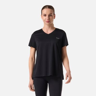 Polera Mujer Core V-Neck Q-Dry T-Shirt Negro Lippi V26