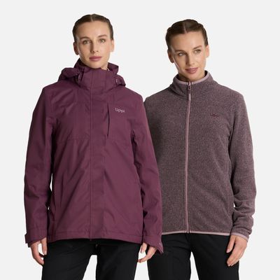 Chaqueta Mujer Tres Cruces Fusion-3 Hoody Vino Lippi I25