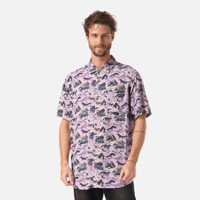 Camisa Hombre Good Karma Print Lavanda Haka Honu V26