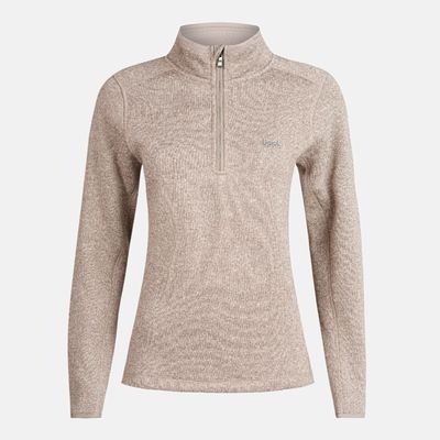 Poleron Mujer Coronado Blend-pro Jacket 1/4 Zip Melange Beige Lippi