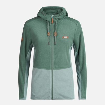 Imagen 1 del producto Poleron Mujer Stripes Nano-F Full Zip Hoody Verde Botella Lippi