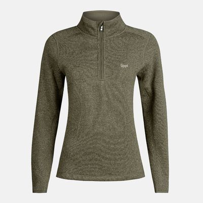 Poleron Mujer Coronado Blend-pro Jacket 1/4 Zip Melange Verde Oscuro Lippi