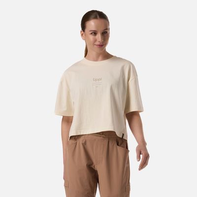 Polera Mujer Boulder Crop T-Shirt Crema Lippi V26