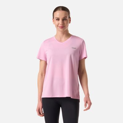 Polera Mujer Core V-Neck Q-Dry T-Shirt Rosa Lippi V26