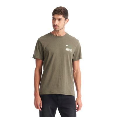 Imagen 2 del producto Polera Hombre Liquen Verde Melange Geography