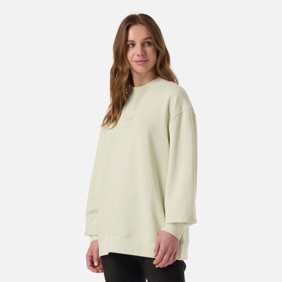 Imagen 2 del producto Polerón Mujer Ulmo Light Mid Point Crewneck Sweatshirt Gris/Verde V26