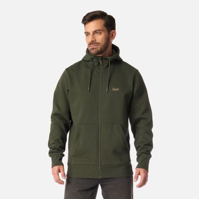 Imagen 1 del producto Polerón Hombre Ulmo Full Zip Hoody Sweatshirt Verde Militar Lippi I26