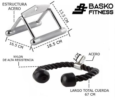 Imagen 2 del producto Cuerda Triceps Tomada Remo Pack Accesorios Polea