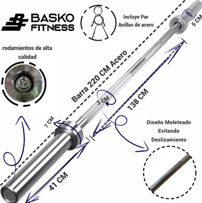 Imagen 2 del producto Barra Olímpica 20 kg x 220 cm
