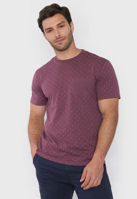 Polera Hombre Bolsillo Burdeo Corona